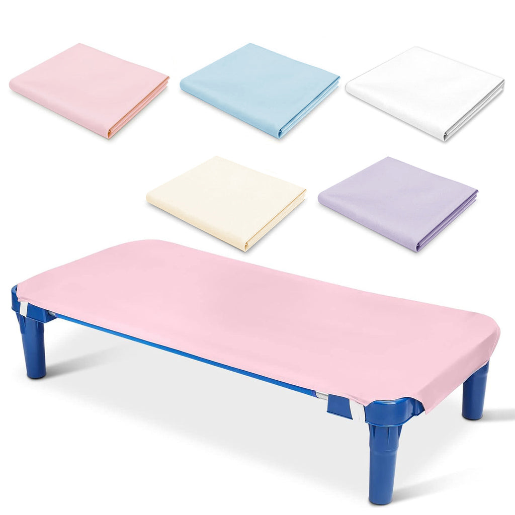 GOLDCOLIN 5 Pack Toddler Day Care Cot Sheet 100% Natural Cotton Percale 23" x 51" PINK Soft Breathable Unisex Fitted Cot Cove