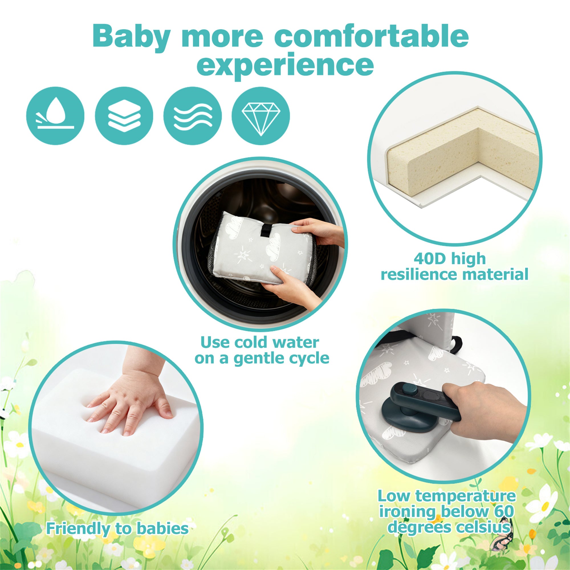 3-in-1 Baby Shopping Cart Cover Booster Seat for Dining Travel High Chair Swing