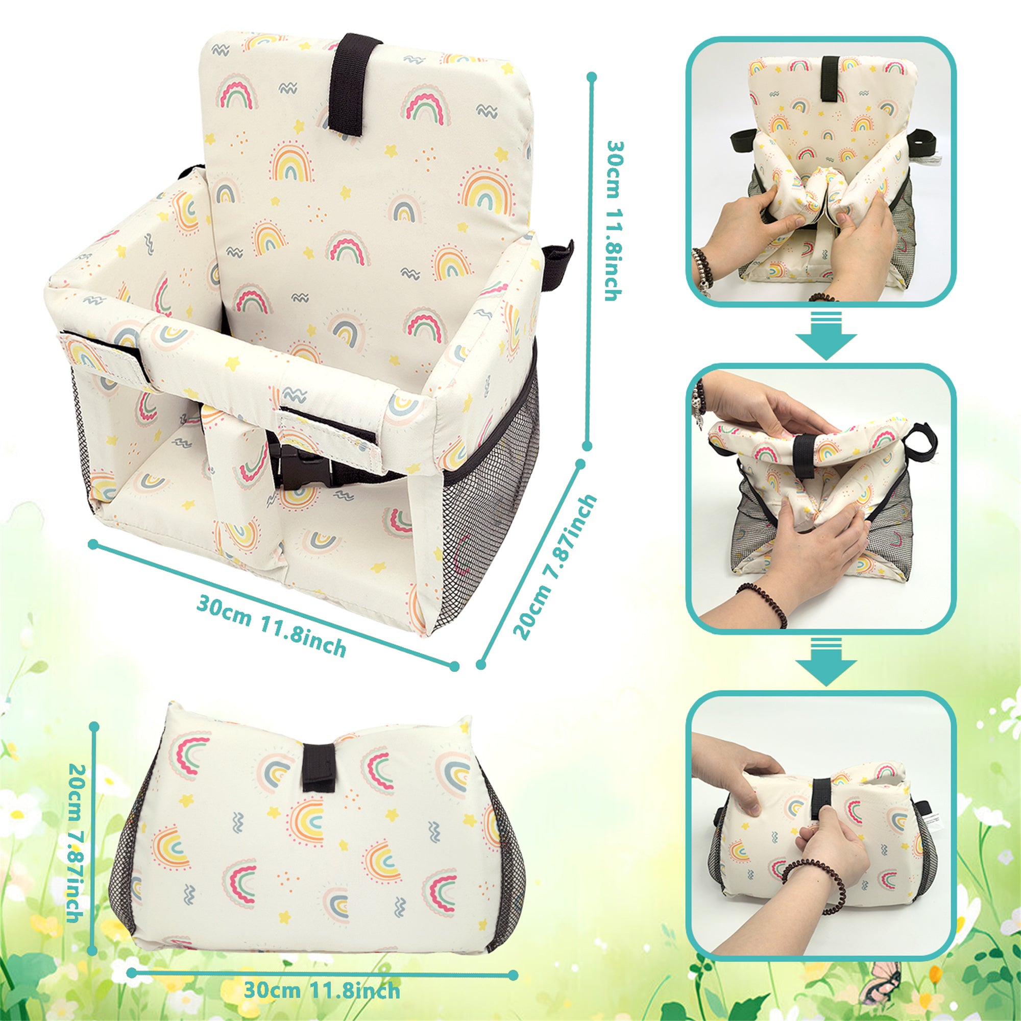 3-in-1 Baby Shopping Cart Cover Booster Seat for Dining Travel High Chair Swing