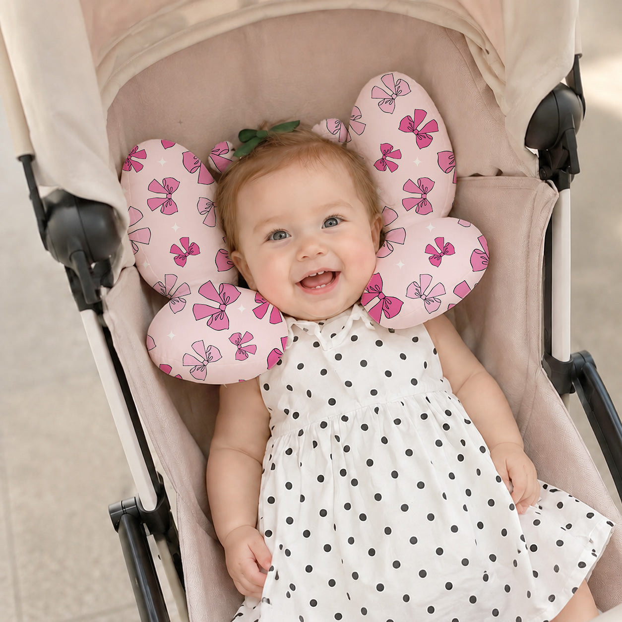 Baby Butterfly-Shaped Neck Pillow, Butterfly Headrest, Children's Car Headrest, Child Safety Seat Headrest, Stroller Pillow, Suitable for Home and Outdoor Use, Baby and Children's Pillow, Soft and Comfortable, Suitable for Both Boys and Girls