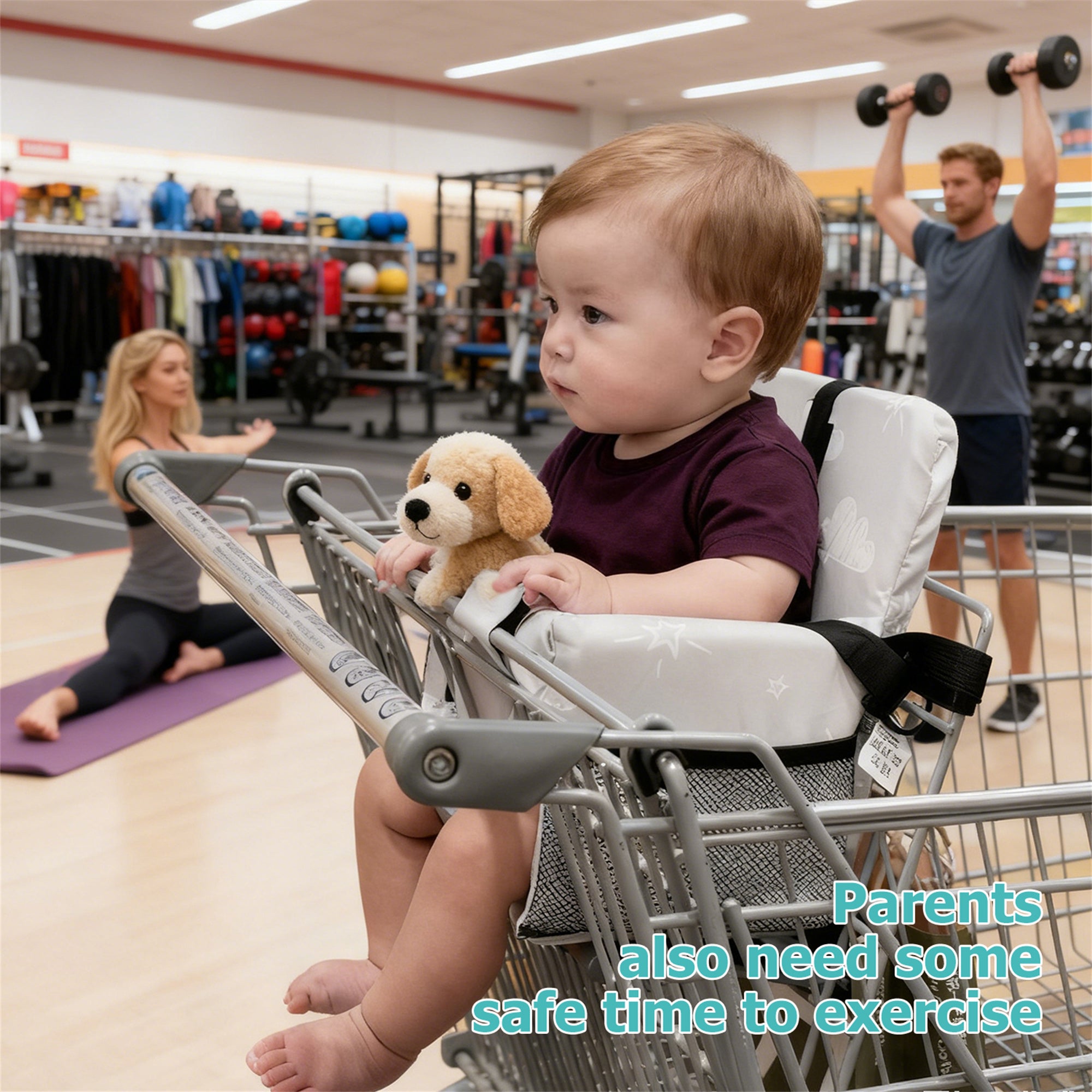 3-in-1 Baby Shopping Cart Cover Booster Seat for Dining Travel High Chair Swing