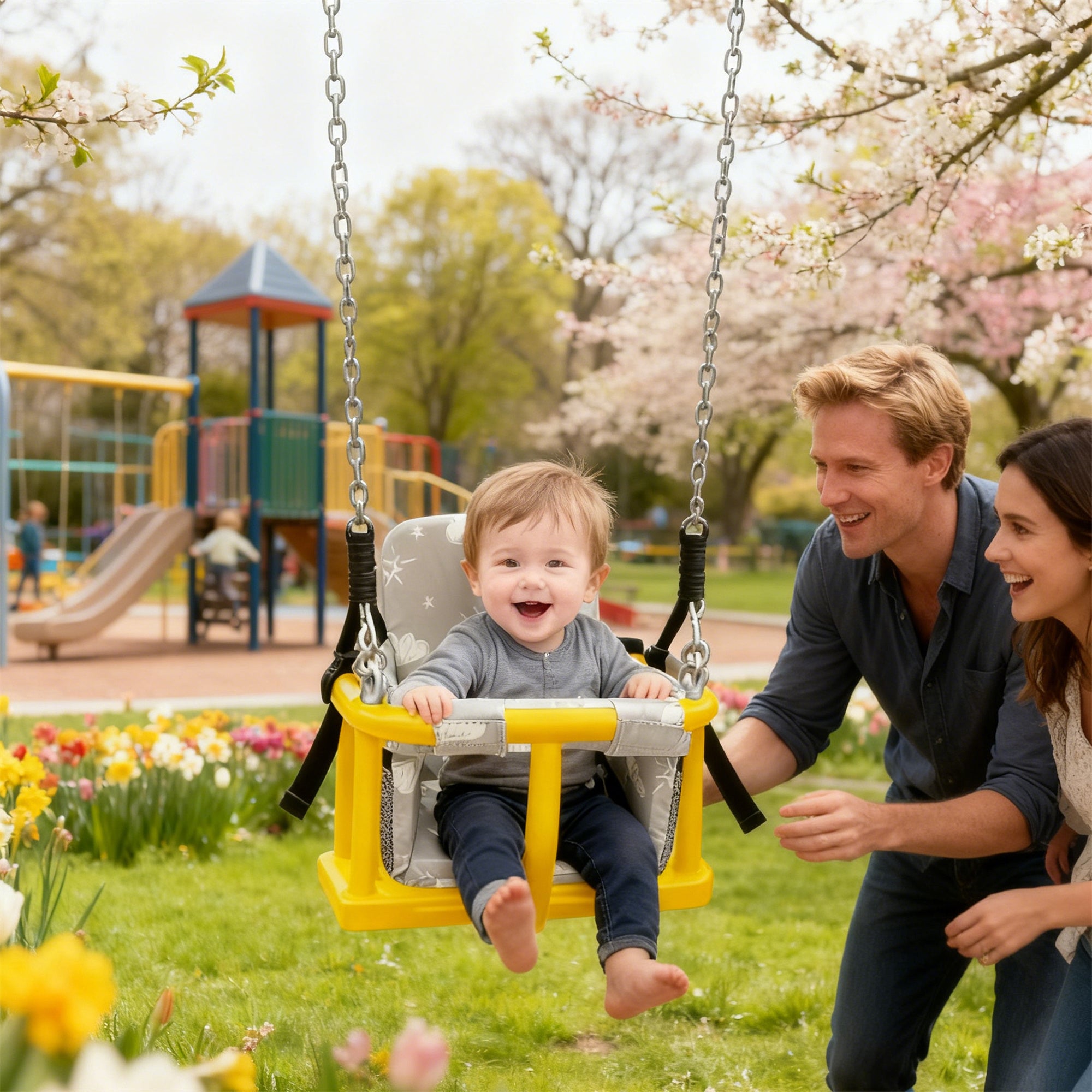 3-in-1 Baby Shopping Cart Cover Booster Seat for Dining Travel High Chair Swing