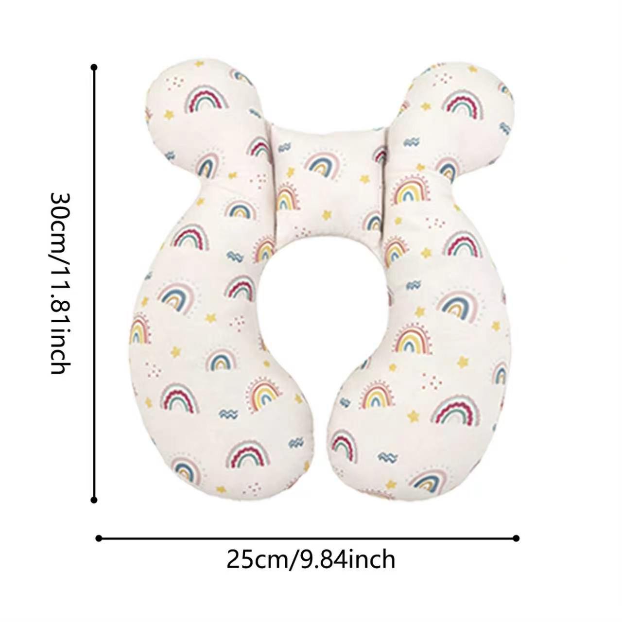 Infant car seat cover and head support pillow set; travel car seat accessories for infants and toddlers; suitable for both boys and girls; suitable for all seasons