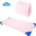 GOLDCOLIN 5 Pack Cot Sheets Standard Size Fits 23" x 51" Cot , Soft Brushed Microfiber Fitted Cot Cover ,Pink