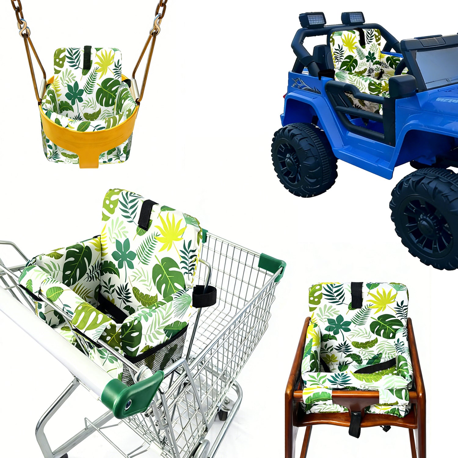 4-in-1 Baby Shopping Cart Cover Booster Seat for Dining Travel High Chair Swing