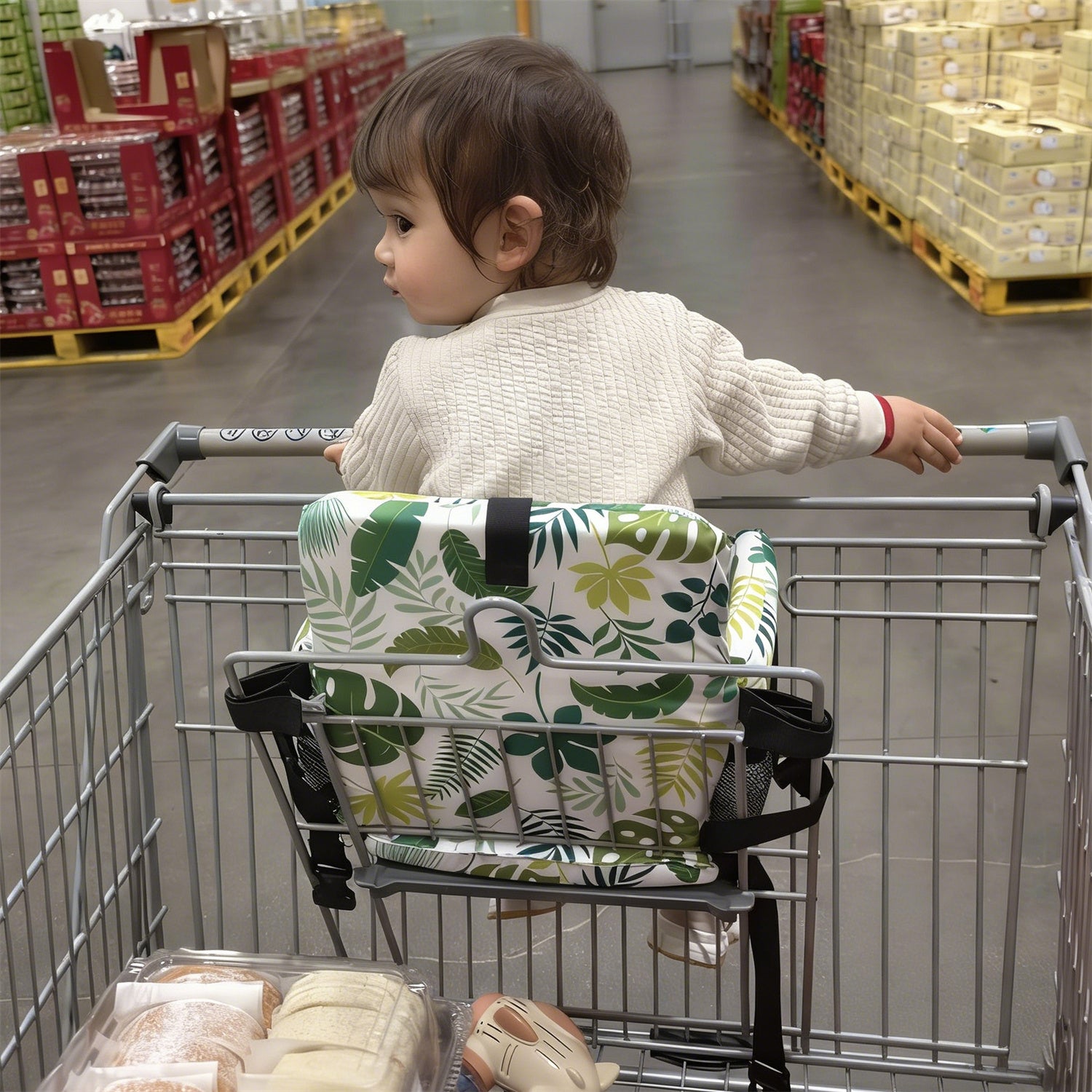 4-in-1 Baby Shopping Cart Cover Booster Seat for Dining Travel High Chair Swing