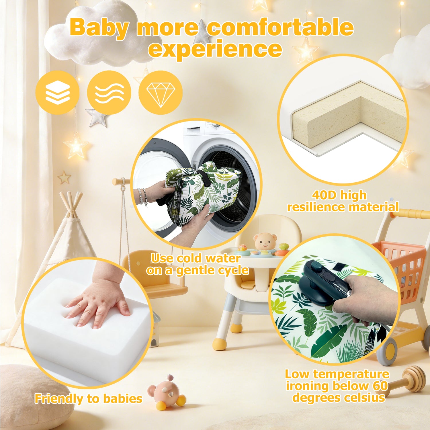 4-in-1 Baby Shopping Cart Cover Booster Seat for Dining Travel High Chair Swing