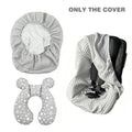 Infant car seat cover and head support pillow set; travel car seat accessories for infants and toddlers; suitable for both boys and girls; suitable for all seasons