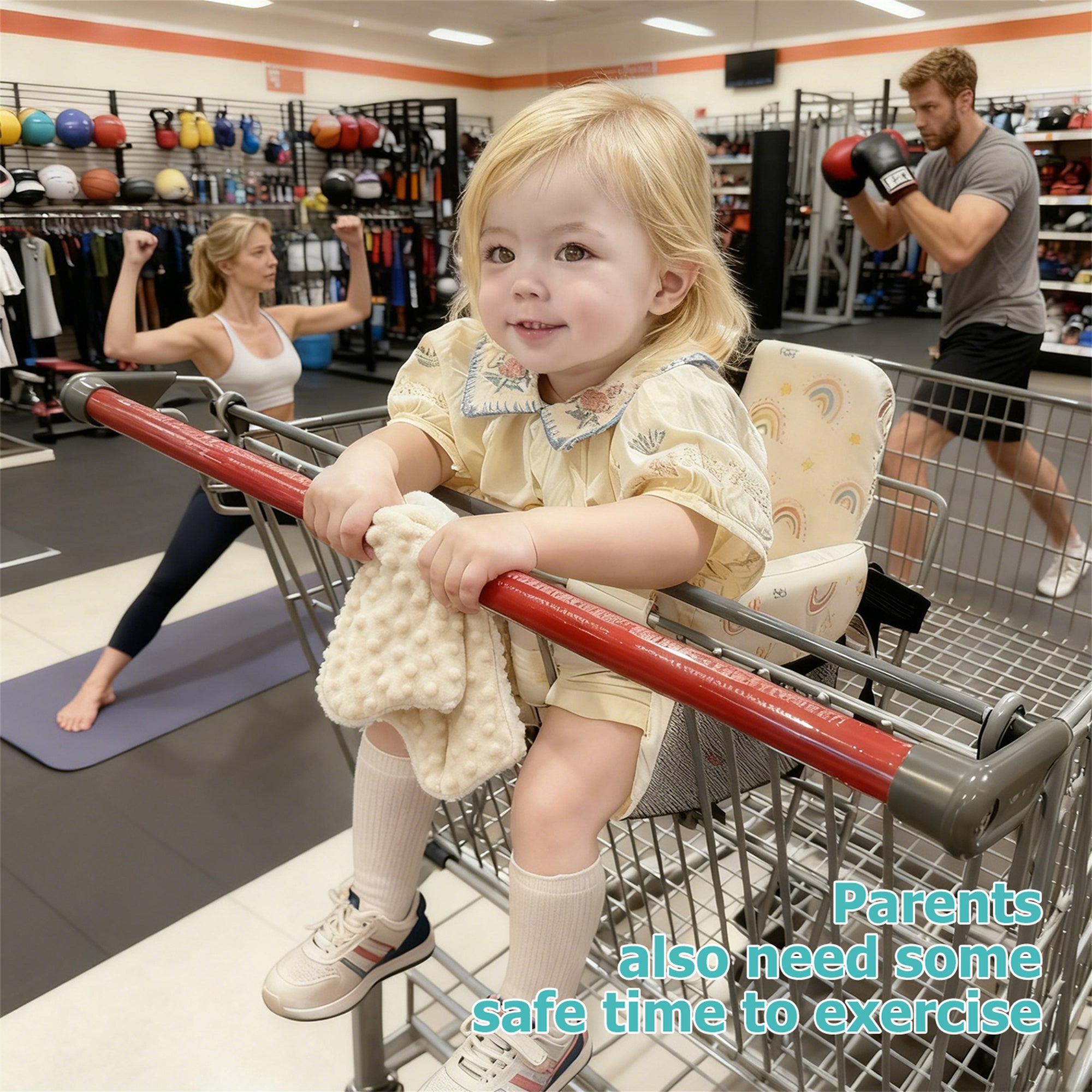 3-in-1 Baby Shopping Cart Cover Booster Seat for Dining Travel High Chair Swing