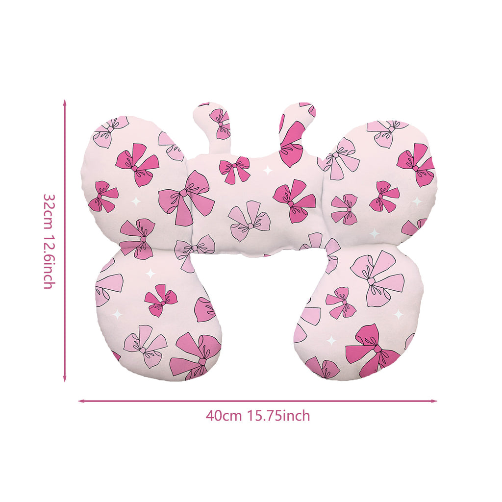 Baby Butterfly-Shaped Neck Pillow, Butterfly Headrest, Children's Car Headrest, Child Safety Seat Headrest, Stroller Pillow, Suitable for Home and Outdoor Use, Baby and Children's Pillow, Soft and Comfortable, Suitable for Both Boys and Girls